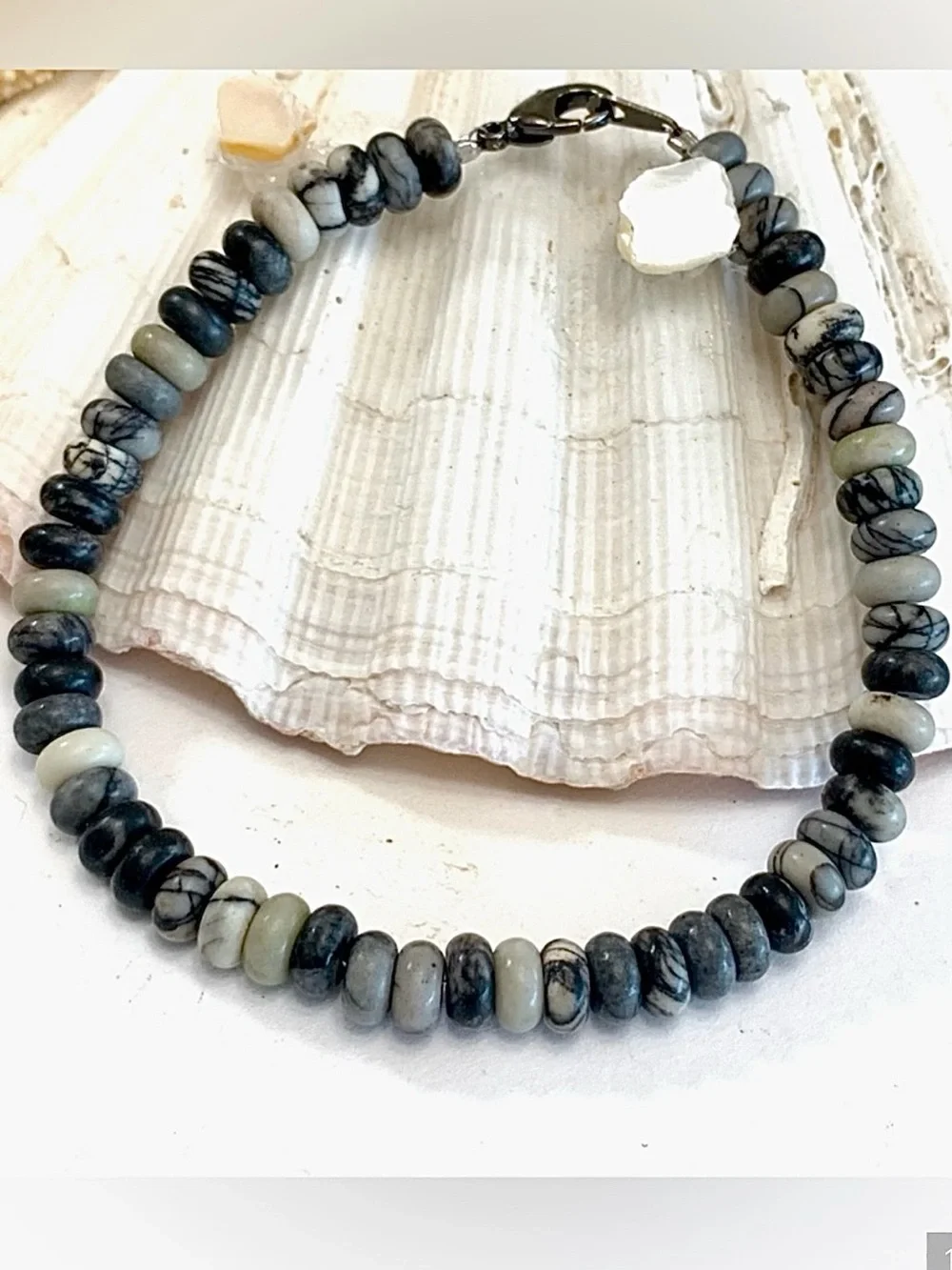 Mountain Picture Jasper Beaded Bracelet